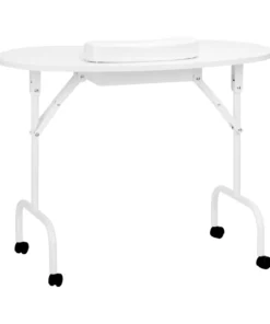 GLOSSIQ Opvouwbare Manicuretafel met Tas – Mobiele Nageltafel met Kussen | Wit