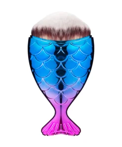 GLOSSIQ Visvormige Brush – Paars/Blauw – Stofkwast & Make-upkwast – Zachte Dichte Haren – Nagelstof & Contouren